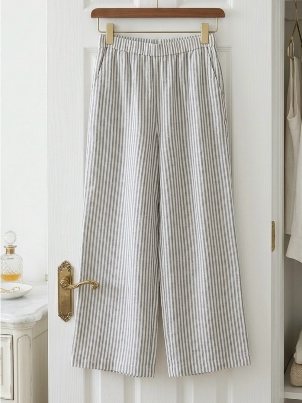 Dip Vertical-Stripe Wide-Leg Pants
